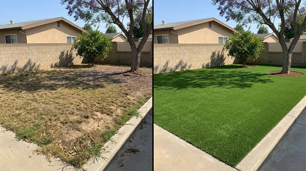Result artificial grass installation in Chula Vista - Chula Vista Turf Installation
